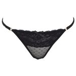 Fashion, accesorii si bijuterii - Femei - Lenjerie si pijamale femei - Lenjerie intima femei - Chiloti String Dama cu Dantela si Elastic, Negru - Infinity.ro