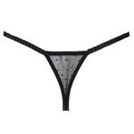 Fashion, accesorii si bijuterii - Femei - Lenjerie si pijamale femei - Lenjerie intima femei - Chiloti String Dama cu Dantela si Elastic, Negru - Infinity.ro