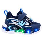 Fashion, accesorii si bijuterii - Copii - Incaltaminte copii - Sneakers si tenisi copii - Pantofi sport cu luminite, Model Navy Style, Piele ecologica, Baieti, Bleumarin, Marimea 26 - Infinity.ro