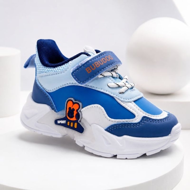 Fashion, accesorii si bijuterii - Copii - Incaltaminte copii - Sneakers si tenisi copii - Pantofi sport cu luminite, Model Bubudoo 3, Piele ecologica, Baieti, Albastru,Marimea 30 - Infinity.ro