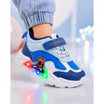 Fashion, accesorii si bijuterii - Copii - Incaltaminte copii - Sneakers si tenisi copii - Pantofi sport cu luminite, Model Bubudoo 3, Piele ecologica, Baieti, Albastru,Marimea 30 - Infinity.ro