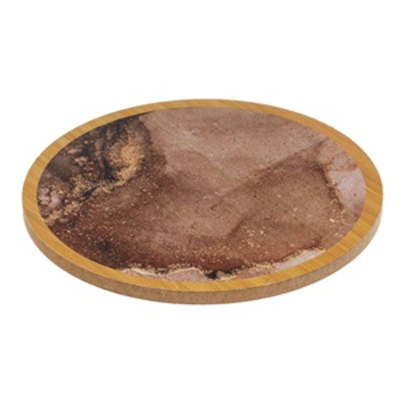 Casa si Gradina - Bucatarie si vesela - Accesorii bar - Suporturi bauturi - Suport Pahare Rotund din Lemn Maro, Model Nisip - Infinity.ro
