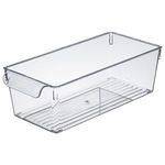 Electronice si Electrocasnice - Aparate frigorifice - Accesorii aparate frigorifice - Cutie Organizatoare pentru Frigider, Plastic Transparent cu Mâner, 32,5x15x10 cm - Infinity.ro