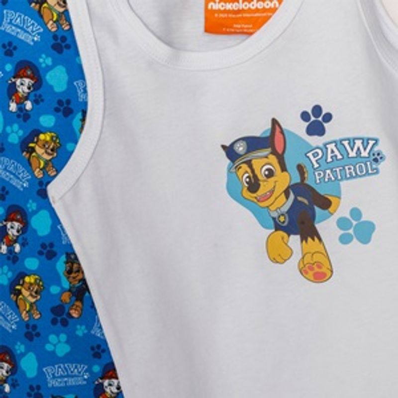 Fashion, accesorii si bijuterii - Copii - Imbracaminte copii - Tricouri copii - Set 2 Maiouri pentru Copii, Alb si Bleu, cu Model Paw Patrol - Infinity.ro