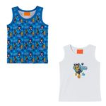 Fashion, accesorii si bijuterii - Copii - Imbracaminte copii - Tricouri copii - Set 2 Maiouri pentru Copii, Alb si Bleu, cu Model Paw Patrol - Infinity.ro
