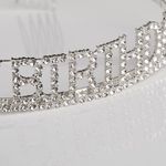 Casa si Gradina - Decoratiuni - Decoratiuni petrecere - Accesorii pentru petrecere - Tiara de Petrecere Happy Birthday cu Stras, Argintie - Infinity.ro