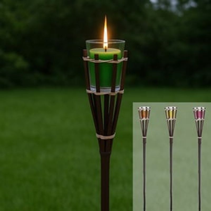 Casa si Gradina - Decoratiuni - Obiecte decorative - Accesorii decorative - Torta din Bambus cu Pahar pentru Lumina Citronella - Infinity.ro