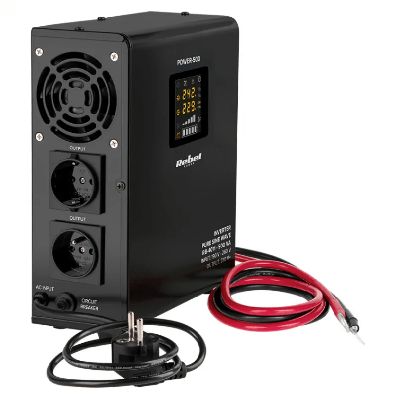PC, gaming si accesorii - UPS-uri - UPS-uri fara management - UPS centrale termice, functii multiple, sinusoida pura, 500VA, 300W, 12V, montare pe perete, Rebel, RB-4011 - Infinity.ro