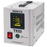 PC, gaming si accesorii - UPS-uri - UPS-uri fara management - UPS Centrala, 1600VA 1050W cu Ecran LCD si Sinusoidala Pura, Utilizeaza 2x Baterie 12V, Ted Electric TED000330, RSGA0061528 - Infinity.ro