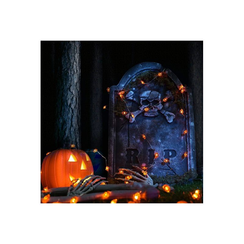 Casa si Gradina - Decoratiuni - Decoratiuni de sezon - Lumini cu fir dovleac de Halloween - 2 m - 20 LED - functioneaza cu baterii - decor pentru interior si exterior - Infinity.ro