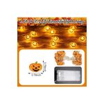 Casa si Gradina - Decoratiuni - Decoratiuni de sezon - Lumini cu fir dovleac de Halloween - 2 m - 20 LED - functioneaza cu baterii - decor pentru interior si exterior - Infinity.ro