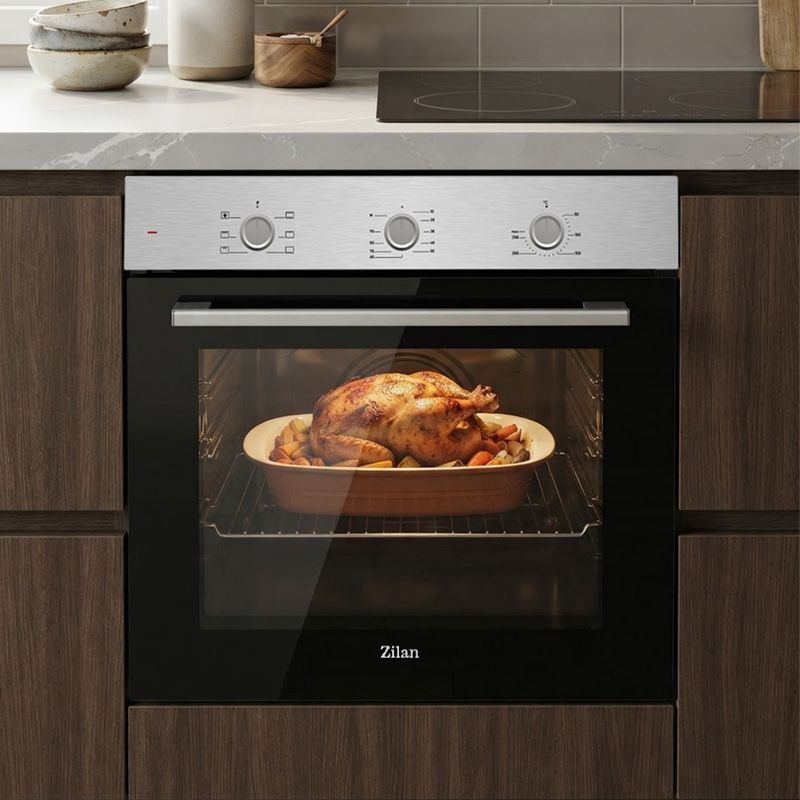 Electronice si Electrocasnice - Aragazuri, cuptoare si hote - Cuptoare - Cuptoare incorporabile - Cuptor electric incorporabil Zilan ZLN6420, 73 L, 6 functii de gatire, grill, negru si inox - Infinity.ro