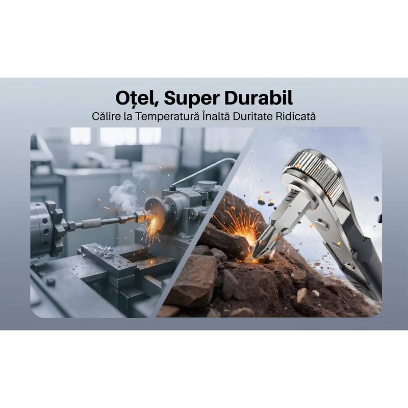 Casa si Gradina - Constructii - Scule de mana si unelte - Surubelnite - Set Surubelnite Precizie Magnetice AXTH 17 in 1, 16 Biti din Otel, 90 Grade, Maner Ergonomic, Proiecte DIY, Gri - Infinity.ro