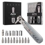 Casa si Gradina - Constructii - Scule de mana si unelte - Surubelnite - Set Surubelnite Precizie Magnetice AXTH 17 in 1, 16 Biti din Otel, 90 Grade, Maner Ergonomic, Proiecte DIY, Gri - Infinity.ro