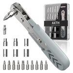 Casa si Gradina - Constructii - Scule de mana si unelte - Surubelnite - Set Surubelnite Precizie Magnetice AXTH 17 in 1, 16 Biti din Otel, 90 Grade, Maner Ergonomic, Proiecte DIY, Gri - Infinity.ro