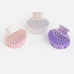 Fashion, accesorii si bijuterii - Femei - Accesorii femei - Accesorii pentru par femei - Set 3 Clame de Par cu Forma de Scoica, 5 cm, Multicolore, cu Strasuri - Infinity.ro
