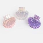 Fashion, accesorii si bijuterii - Femei - Accesorii femei - Accesorii pentru par femei - Set 3 Clame de Par cu Forma de Scoica, 5 cm, Multicolore, cu Strasuri - Infinity.ro