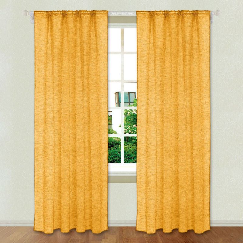 Casa si Gradina - Textile si covoare - Perdele si draperii - Perdele - Perdea decorativa cu banda, Galben mustar, 140x260cm - Infinity.ro