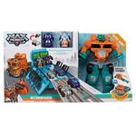 Jucarii, Copii si Bebe - Jucarii si jocuri - Vehicule si jucarii cu telecomanda - Roboti de jucarie - Robot Transformabil in Camion cu Pista de Curse, Set 3 in 1, Portocaliu - Infinity.ro