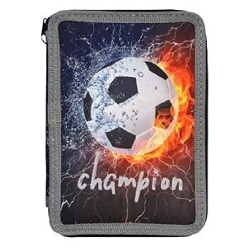 Carti si Birotica - Rechizite - Penare - Penar dublu cu minge de fotbal, Negru, 15x4x20cm - Infinity.ro