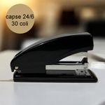 Carti si Birotica - Birotica - Accesorii de birou - Capsatoare si perforatoare - Capsator 24/6, capacitate 30 coli hartie, negru - Infinity.ro