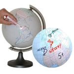 Carti si Birotica - Rechizite - Harti si tabele scolare - Glob pamantesc conturat, 4 markere, burete, personalizabil, diametru 25cm - Infinity.ro