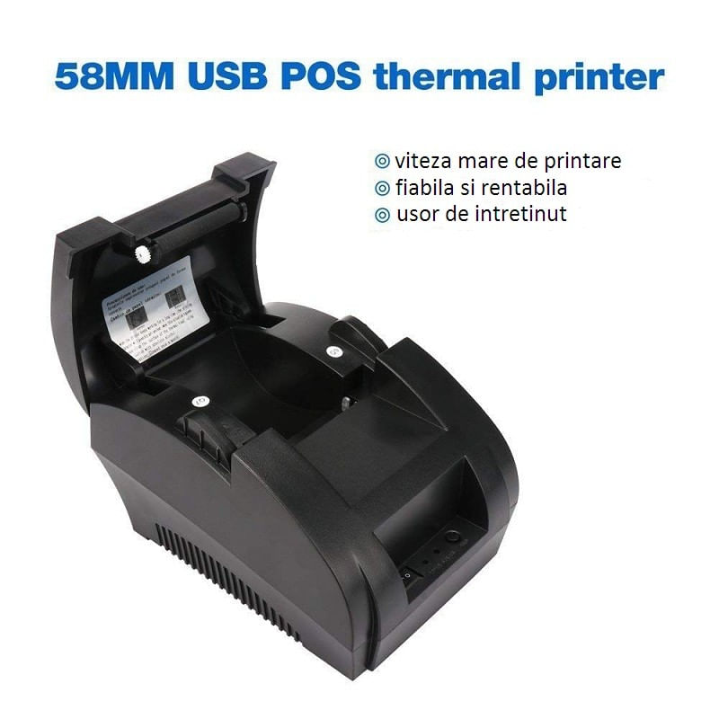 PC, gaming si accesorii - Imprimante, scanere & consumabile - Imprimante - Imprimante termice - Imprimanta termica pos, 58 mm, 203 dpi, usb - Infinity.ro