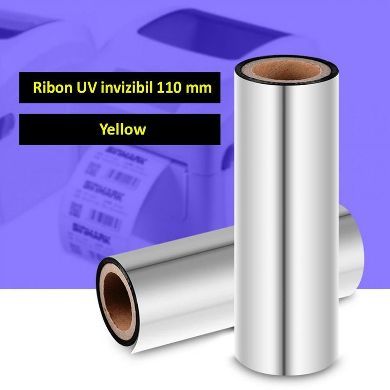 PC, gaming si accesorii - Imprimante, scanere & consumabile - Consumabile si accesorii - Riboane imprimante - Ribon uv invizibil yellow pentru imprimante termice, latime 110 mm, diametru 25 mm - Infinity.ro
