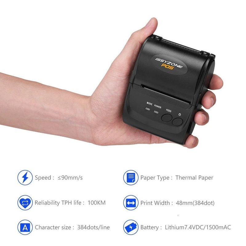 PC, gaming si accesorii - Imprimante, scanere & consumabile - Imprimante - Imprimante termice - Imprimanta termica pos mobila, 58 mm, bluetooth, android si ios - Infinity.ro