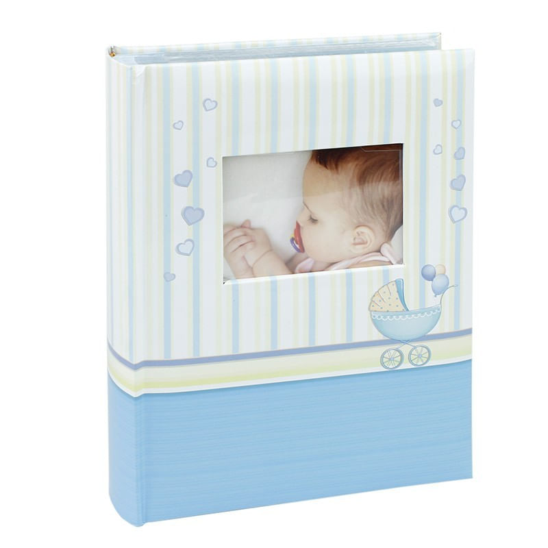 Market - Cadouri - Rame si albume foto - Album foto baby chart book, personalizabil, 300 fotografii, 10x15 cm, spatiu notite, pagini cartonate culoare albastru - Infinity.ro