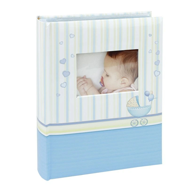 Market - Cadouri - Rame si albume foto - Album foto baby chart book, personalizabil, 300 fotografii, 10x15 cm, spatiu notite, pagini cartonate culoare albastru - Infinity.ro