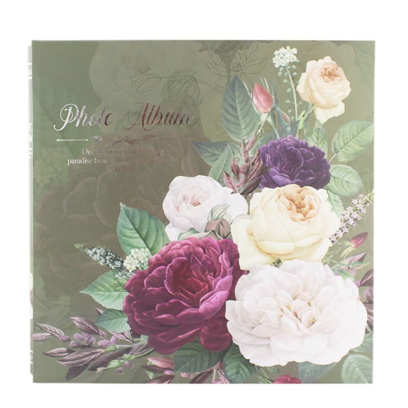 Market - Cadouri - Rame si albume foto - Album foto peonies flowers format 10x15, 500 fotografii, 31x35 cm culoare verde - Infinity.ro