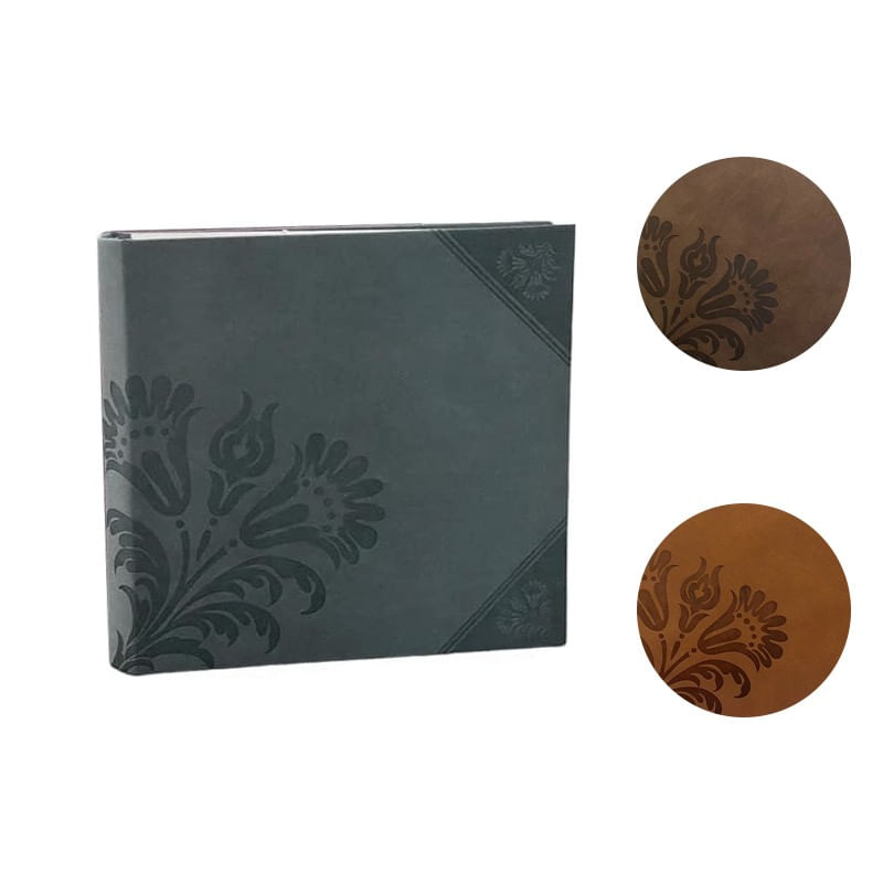 Market - Cadouri - Rame si albume foto - Album foto flower, stocare 200 poze 10x15 cm, coperta flori decorative, diverse culori culoare gri - Infinity.ro