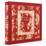 Market - Cadouri - Rame si albume foto - Album foto premium cu cutie, 500 poze 10x15 cm, 50 file, coperta carton gros, model floral vintage, 34x32x6 cm culoare rosu - Infinity.ro