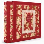 Market - Cadouri - Rame si albume foto - Album foto premium cu cutie, 500 poze 10x15 cm, 50 file, coperta carton gros, model floral vintage, 34x32x6 cm culoare rosu - Infinity.ro