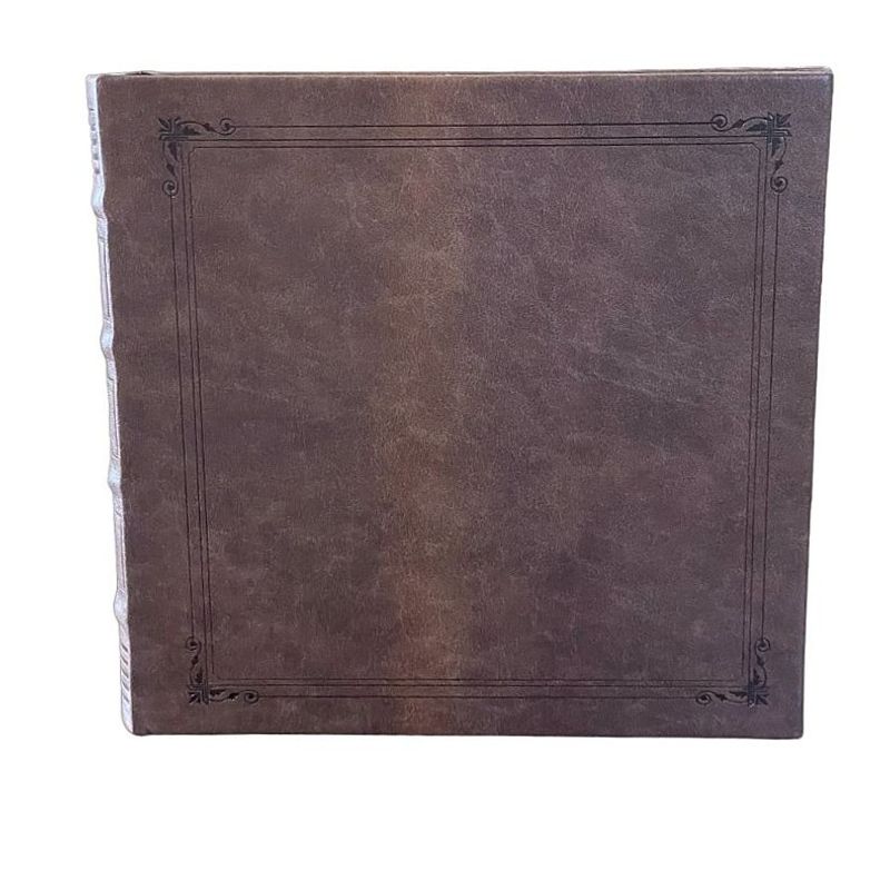 Market - Cadouri - Rame si albume foto - Album foto tip carte, piele ecologica, format 10x15 cm, 200 buzunare slip-in pentru poze, vintage culoare maro inchis - Infinity.ro