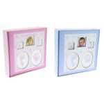Market - Cadouri - Rame si albume foto - Album foto baby personalizabil, 200 poze, 10x15, amprente bebelus, cutie culoare roz - Infinity.ro