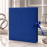 Market - Cadouri - Rame si albume foto - Album foto velvet luxury 500 poze 10x15 cm, catifea albastra si panglica satinata, design exclusiv - Infinity.ro