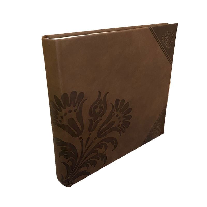 Market - Cadouri - Rame si albume foto - Album foto flower, stocare 200 poze 10x15 cm, coperta flori decorative, diverse culori culoare maro inchis - Infinity.ro