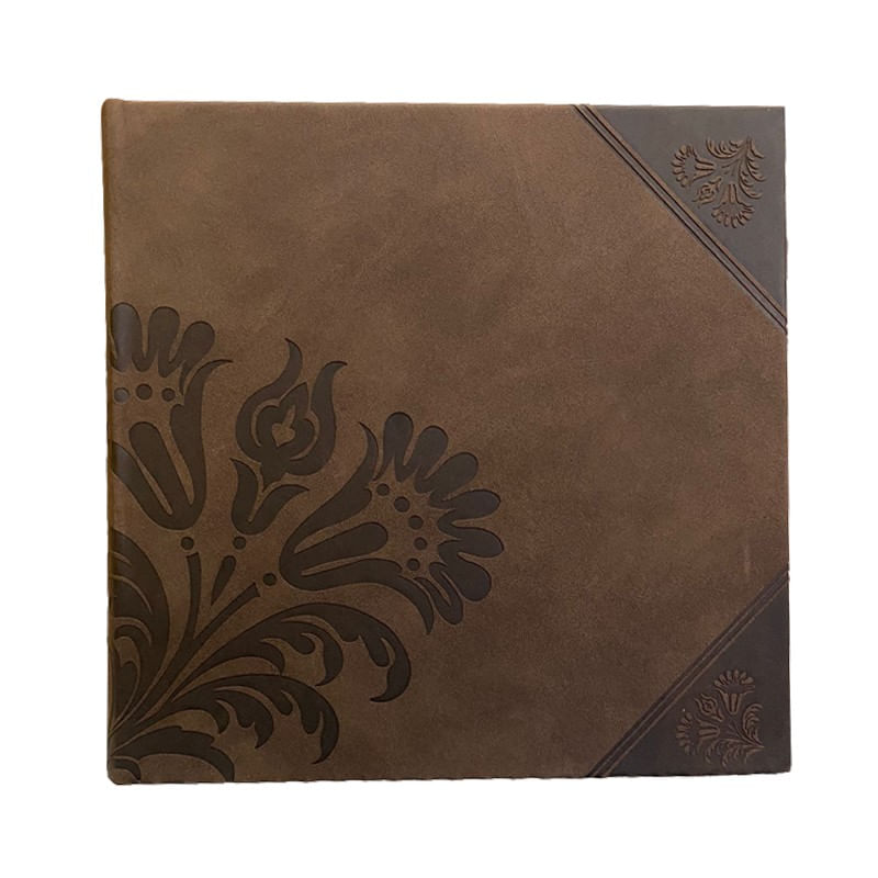 Market - Cadouri - Rame si albume foto - Album foto flower, stocare 200 poze 10x15 cm, coperta flori decorative, diverse culori culoare maro inchis - Infinity.ro