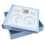 Market - Cadouri - Rame si albume foto - Album foto baby personalizabil, 200 poze, 10x15, amprente bebelus, cutie culoare albastru - Infinity.ro