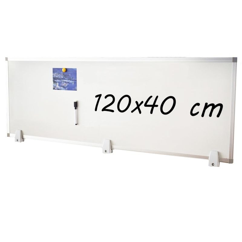 Carti si Birotica - Birotica - Accesorii de birou - Table si clipboard-uri - Tabla magnetica alba 40x120 cm, 2 fete, rama de aluminiu, prindere desktop pe birou - Infinity.ro