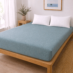 Casa si Gradina - Textile si covoare - Lenjerii de pat - Cearceafuri de pat - Husa pat cu elastic Kotonia Home - Ranforce La-viva color uni, 180x200+20 cm, albastru denim - Infinity.ro