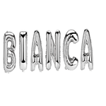 Casa si Gradina - Decoratiuni - Decoratiuni petrecere - Baloane - Set Baloane Litere Nume Bianca , Argintiu , 40Cm - Infinity.ro