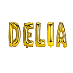 Casa si Gradina - Decoratiuni - Decoratiuni petrecere - Baloane - Set Baloane Litere Nume Delia , Auriu , 40Cm - Infinity.ro