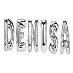 Casa si Gradina - Decoratiuni - Decoratiuni petrecere - Baloane - Set Baloane Litere Nume Denisa , Argintiu , 40Cm - Infinity.ro