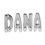 Casa si Gradina - Decoratiuni - Decoratiuni petrecere - Baloane - Set Baloane Litere Nume Dana , Argintiu , 40Cm - Infinity.ro