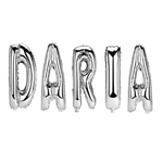 Casa si Gradina - Decoratiuni - Decoratiuni petrecere - Baloane - Set Baloane Litere Nume Daria , Argintiu , 40Cm - Infinity.ro