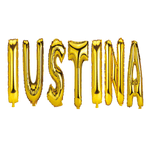 Casa si Gradina - Decoratiuni - Decoratiuni petrecere - Baloane - Set Baloane Litere Nume Iustina , Auriu , 40Cm - Infinity.ro
