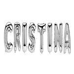 Casa si Gradina - Decoratiuni - Decoratiuni petrecere - Baloane - Set Baloane Litere Nume Cristina , Argintiu , 40Cm - Infinity.ro
